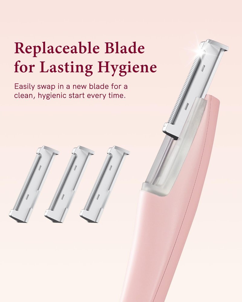 Sonic Dermaplaning Tool for Women Face, Professional Electric Facial Razor & Peach Fuzz Remover, 3-Speed Exfoliating Tool with LED Light, 10-Min Auto-Shutoff & 4 Replaceable Blades for Radiant Skin