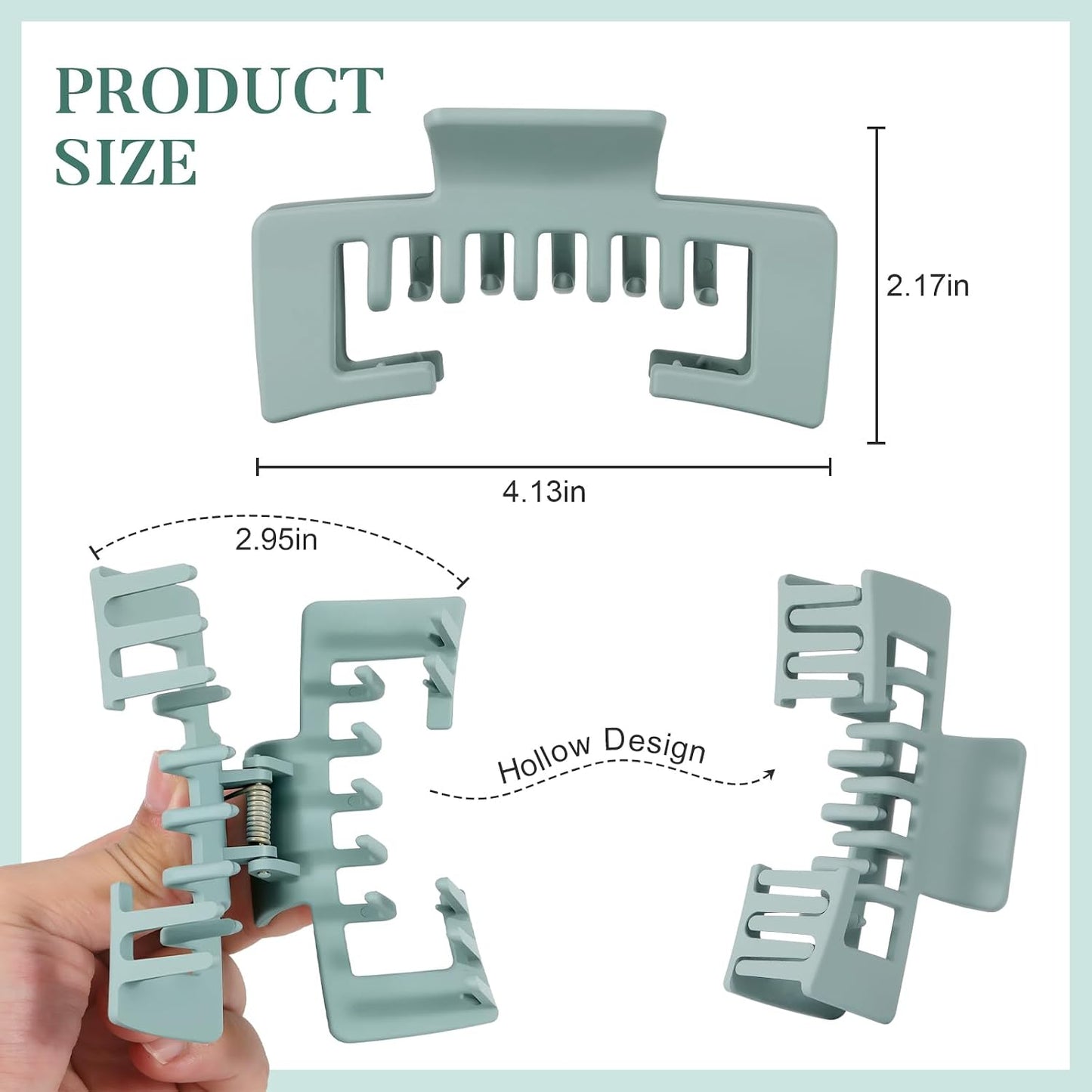 Hat Claw Clips for Women - 6 Pcs Non-Slip Clips for Baseball & Trucker Hats | 4.1 Inch, Muted Pastel