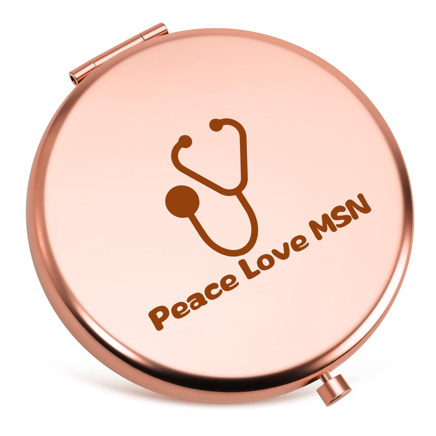 Xiecolty MSN Gifts Compact Mirror Masters of Science in Nursing Gifts for Christmas Birthday Nurse Week Appreciation Nurse Thank You Gift for Women Folding Makeup Mirror Rose Gold