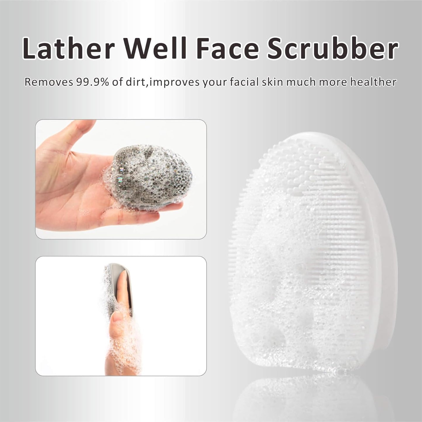 Silicone Face Scrubber - 2 Pack Exfoliating Facial Cleansing Brushes for Blackhead Removal & Pore Cleansing | Gentle Massaging Tool