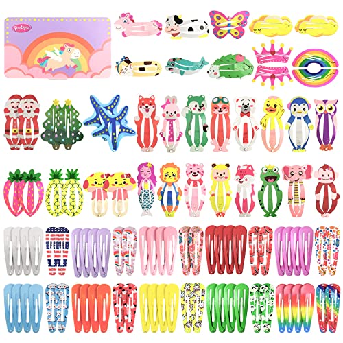 100Pcs Kids & Women Hair Clips Set - Assorted Snap Barrettes for Hair Styling