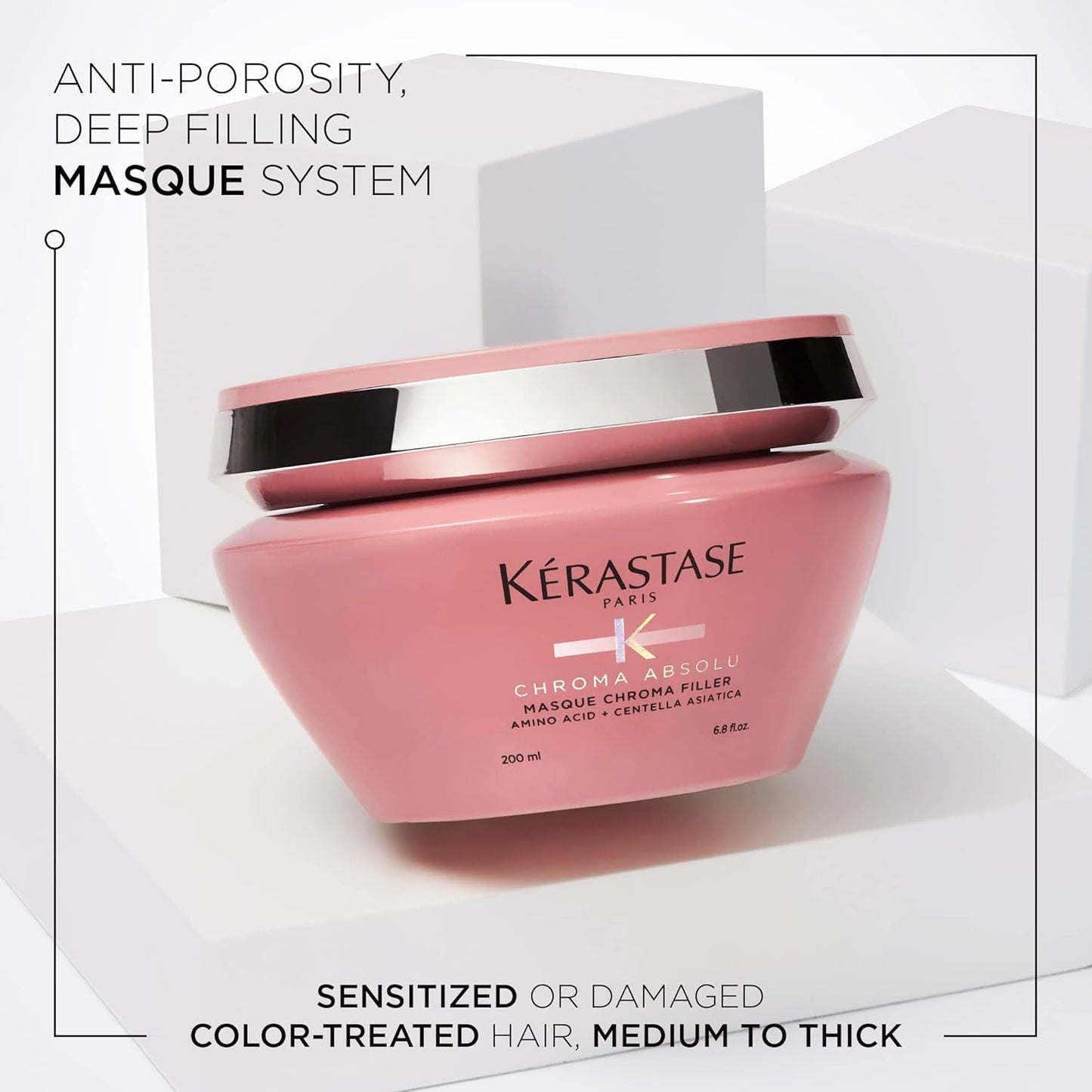 Kerastase Chroma Absolu Hair Mask - Anti-Porosity Treatment for Damaged, Color-Treated Hair | Strengthens & Hydrates with Amino & Lactic Acid