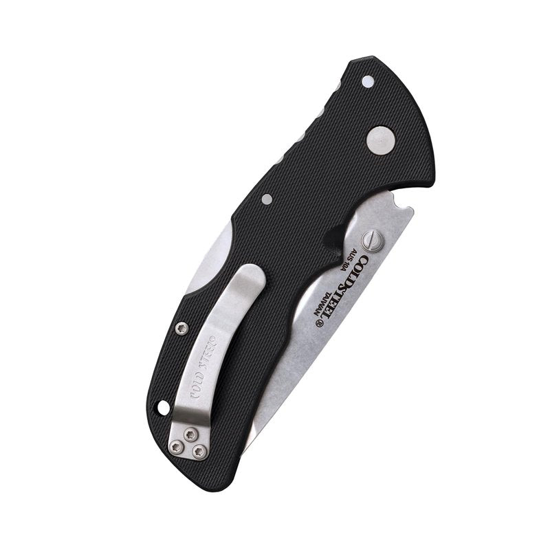 Cold Steel Mini Recon 1 3" AUS10A Tanto Point Blade 4" GFN Handle Folding Knife w/Tri-Ad Lock, Ambidextrous Pocket/Belt Clip