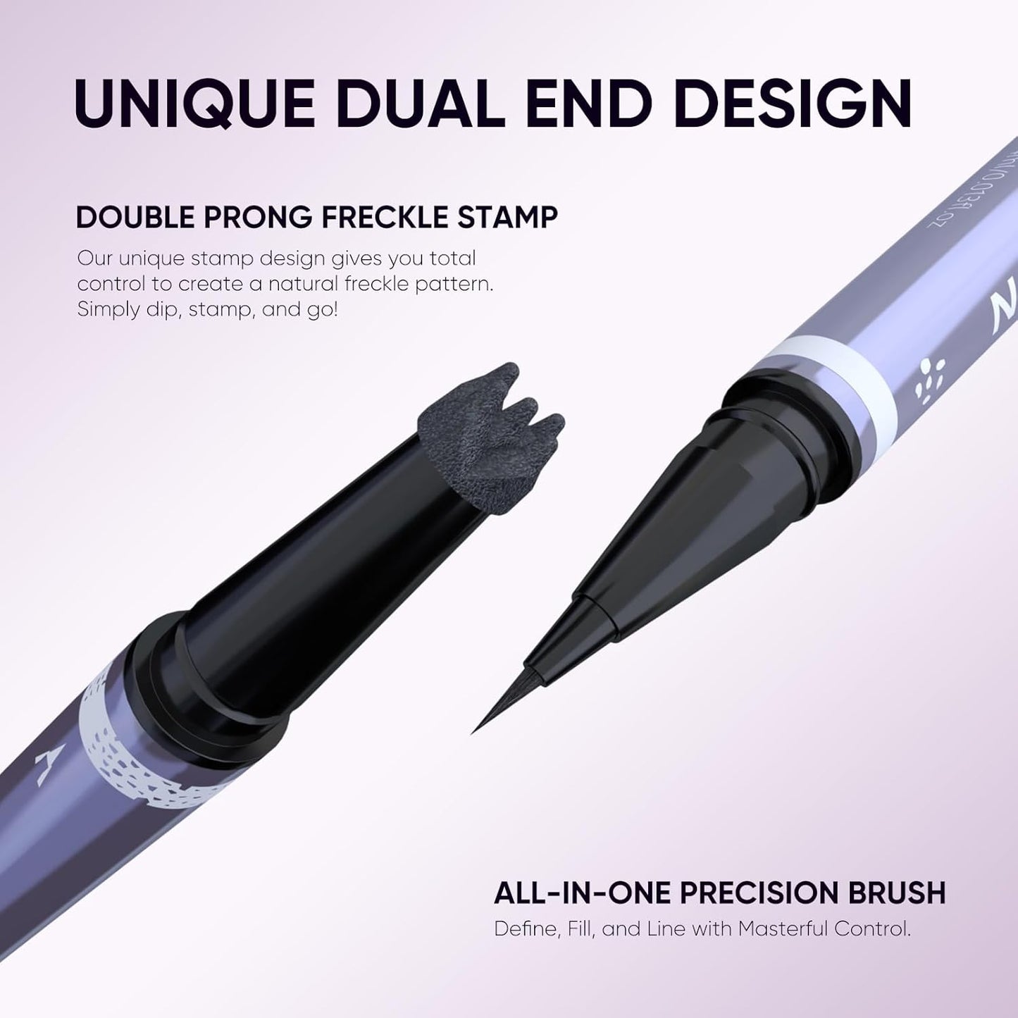 Dual Ended Freckle Pen - 2 in 1 Microblading & Eyebrow Makeup | Waterproof Natural Faux Freckles (02 Brown)