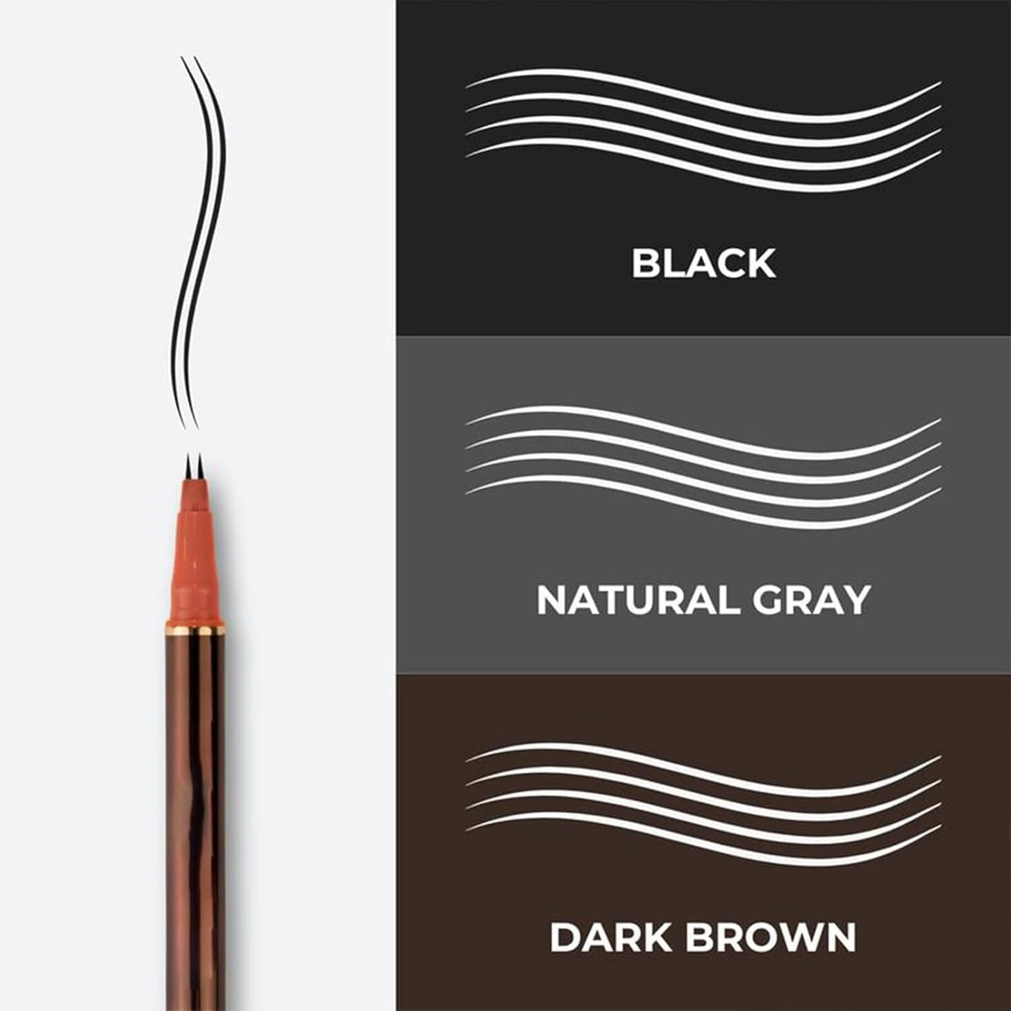 Diamalfi Pencil Para Cejas, Diamalfi Beard Pen Eyebrow Pencil Filler, 2 Tip Ultrafine Pen - For Beard & Eyebrows - Water Resistant, Natural Look, Easy to Use, Long Lasting, Brow Pen(Brown)
