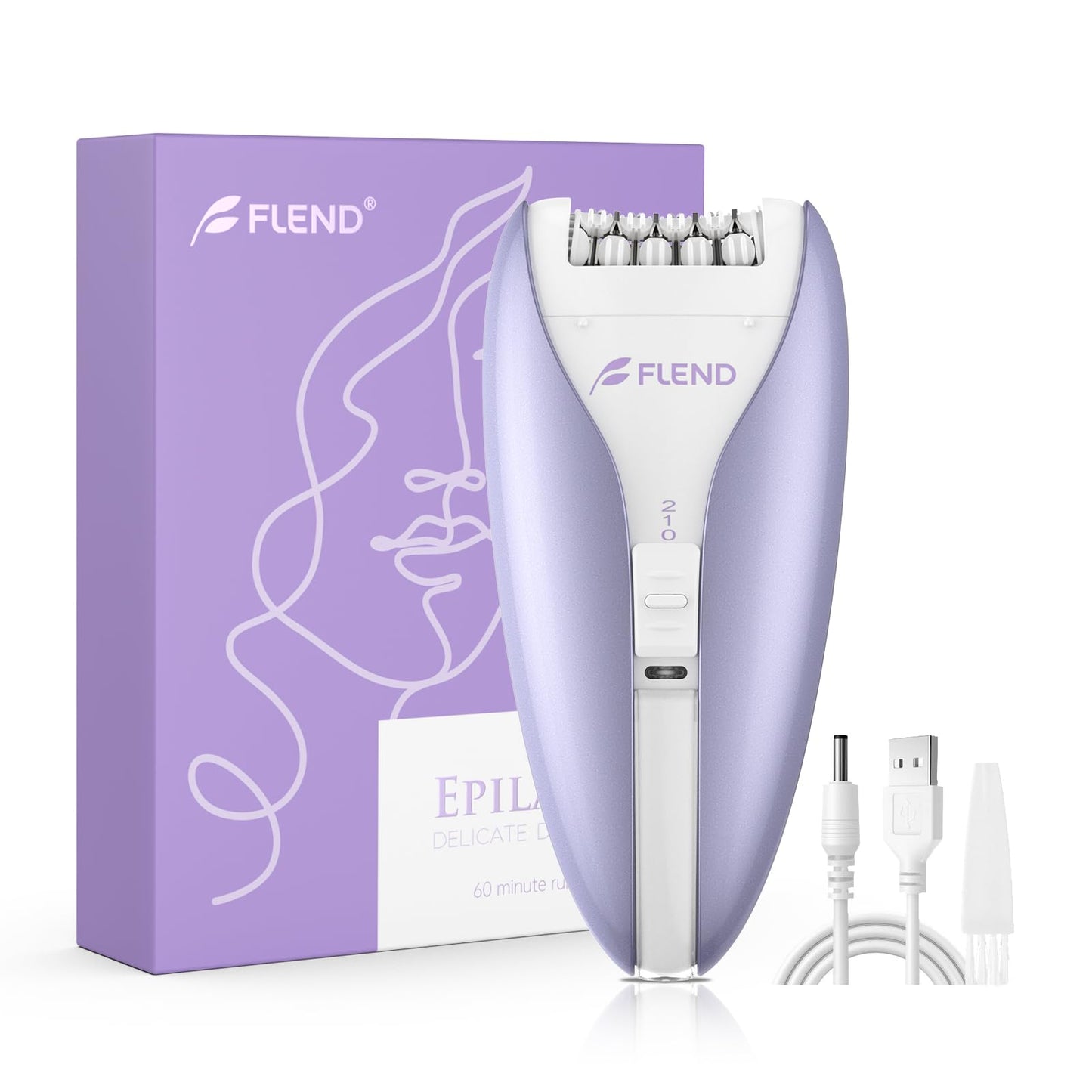 Silent Epilator for Women, 2-Speed Facial & Body Hair Remover, Smooth Glide Technology, for Face, Legs, Bikini & Arms