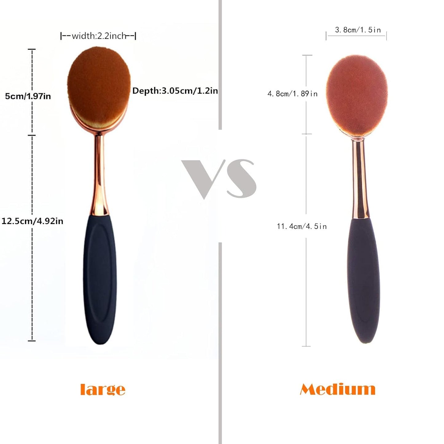 Oval Foundation Brush - Large Toothbrush Style for Fast, Flawless Liquid & Cream Application | Perfect for Powder Foundation
