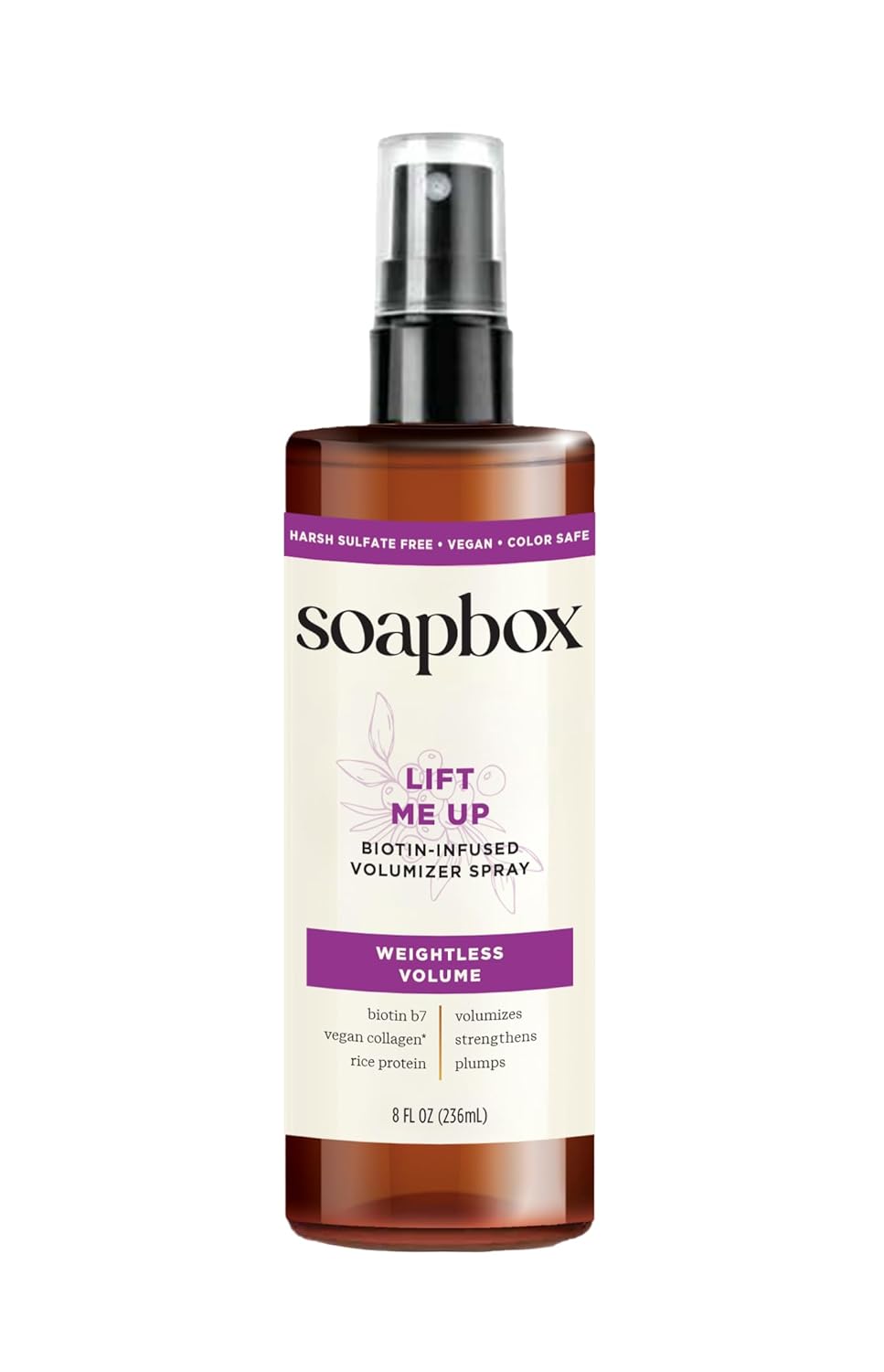Lift Me Up Volumizing Hair Spray - Biotin-Infused Formula for Shine & Volume - 8 oz | Clean Ingredients, No Harsh Chemicals