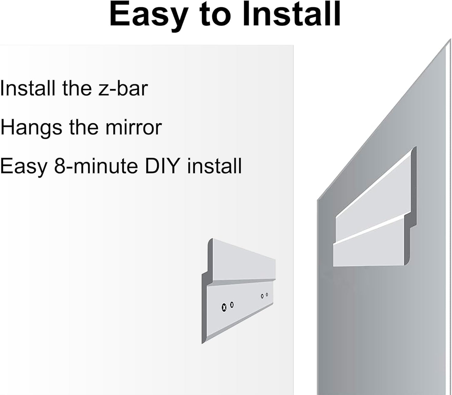 Frameless Bathroom Mirror - Rectangle Beveled Edge, Shatterproof Tempered Glass | 24" x 16" for Versatile Hanging