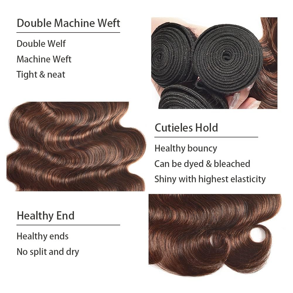 30 32 34 inch Highlight Bundles Human Hair Brown Body Wave Bundles P430 Human Hair Bundle 2 Tone #4 and #30 Color 150g