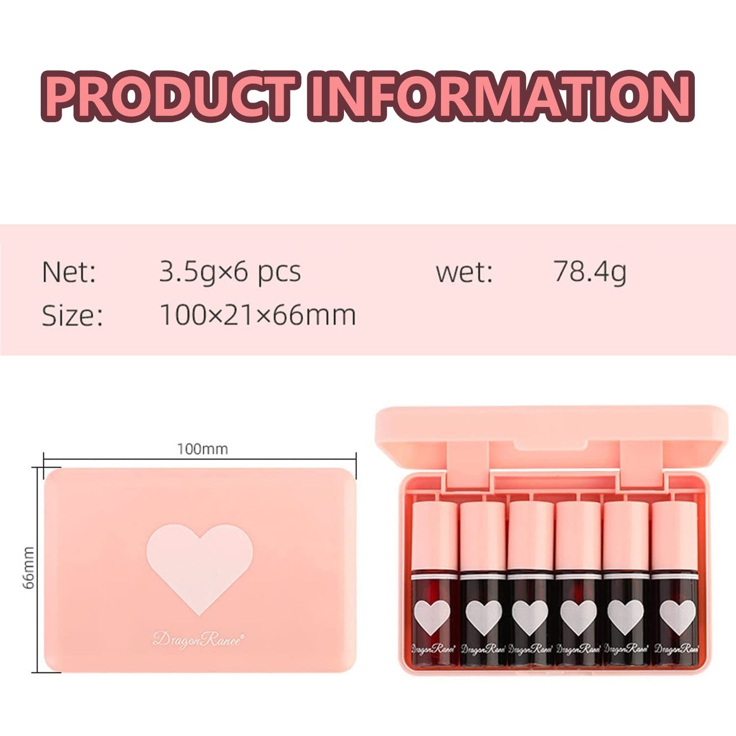 Eakroo 6 Colors Lip Tint Stain Mini Liquid Lipstick, Lip Stain Long Lasting Waterproof, Lip Stain, Korean Lip Tint, Lip Gloss, Cute Stuff, Korean Makeup, Lip Makeup, Non-Stick Cup, Vivid Color