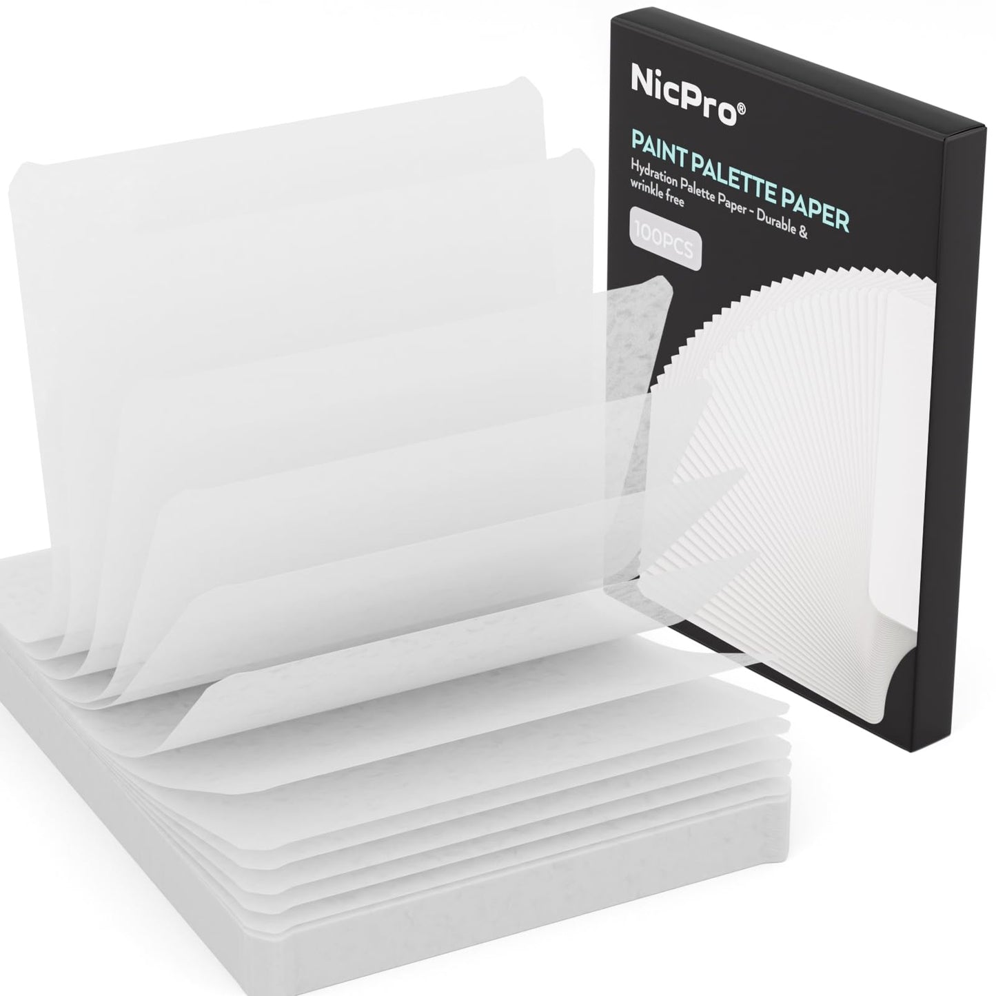 Nicpro 100 Sheets Wet Palette Paper Refillment, Only Designed for Stay Wet Pallet to Save Paints and Keep Wet for Miniature & Model Painting and Acrylic Painting