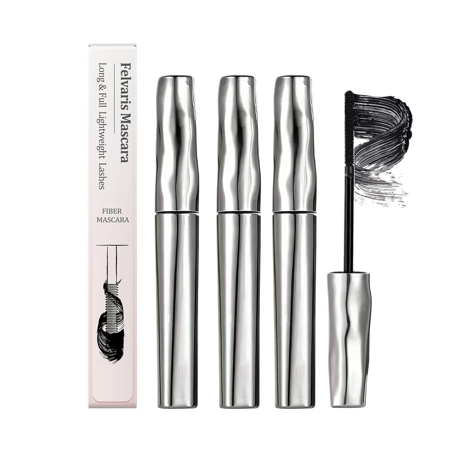 Waterproof Fibre Mascara - 3D Curling & Lengthening Black Formula | Metal Wand Applicator
