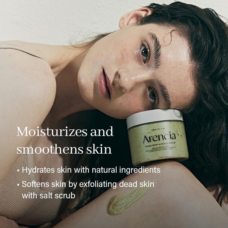 Arencia Fresh Cloud Sea Salt Body & Scalp Scrub - Mint Gentle Exfoliator