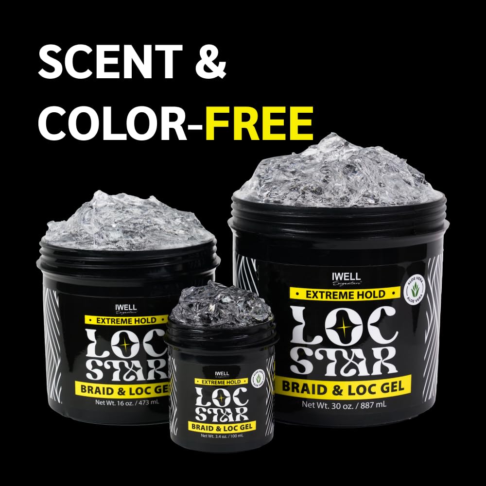 Braid & Loc Gel - Extreme Hold for Braids, Locs & Twists | 3.4 fl oz | Smooths Frizz & Tames Edges with Aloe Vera