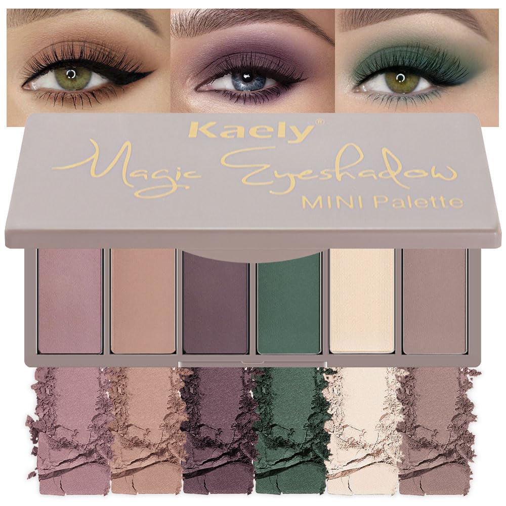 Eye Shadow Palette for Older Women - 6 Colors, High Pigment, Mini Travel Size | Green Eyes, Nude Pink, Rose Gold