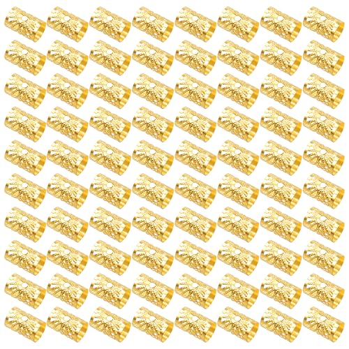 80 PCS Gold Dreadlock Beads for Braids - Premium Hair Jewelry