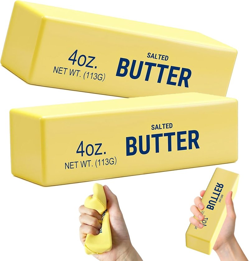 Butter Squishy Squeeze Toy - Realistic Soft Butter Stick for Stress Relief | 2-Pack