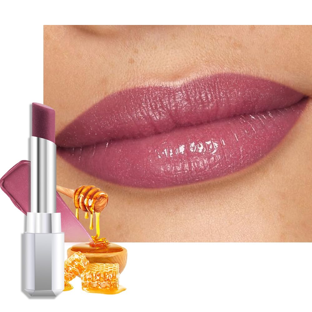 Mauve Plum Cherry Honey Lipstick - 2Pcs Moisturizing Tinted Lip Balm for Older Women | Hydrating Wine Burgundy Shine
