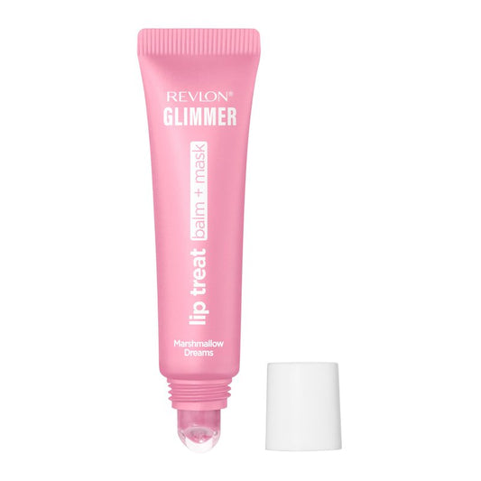 Revlon Glimmer Lip Treat Balm + Mask, Overnight Peptide Lip Treatment, Hydrating, 002 Marshmallow Dreams, 0.4 fl oz
