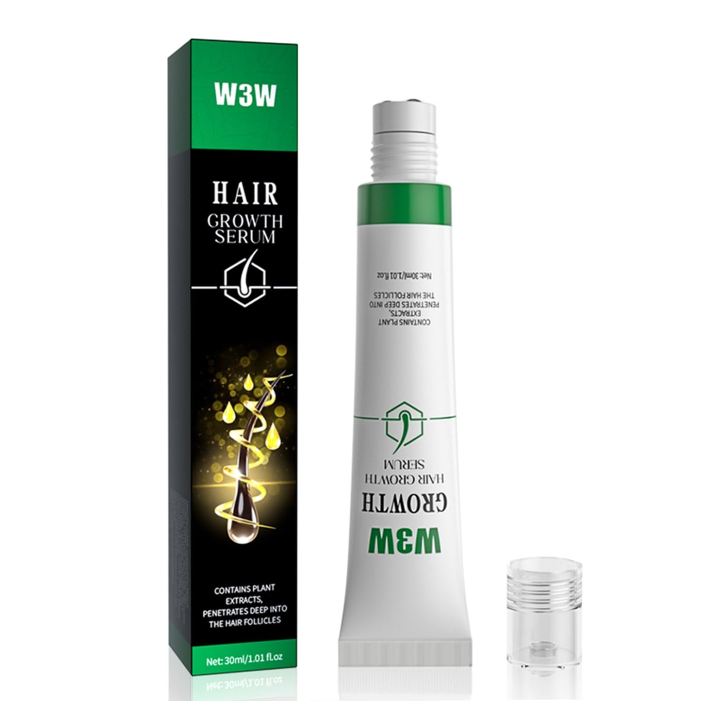 Revitalize Hair with Orrenaturals Hair Growth Serum - 3% Rosemary Roll-On, 30ml for Thinning Hair