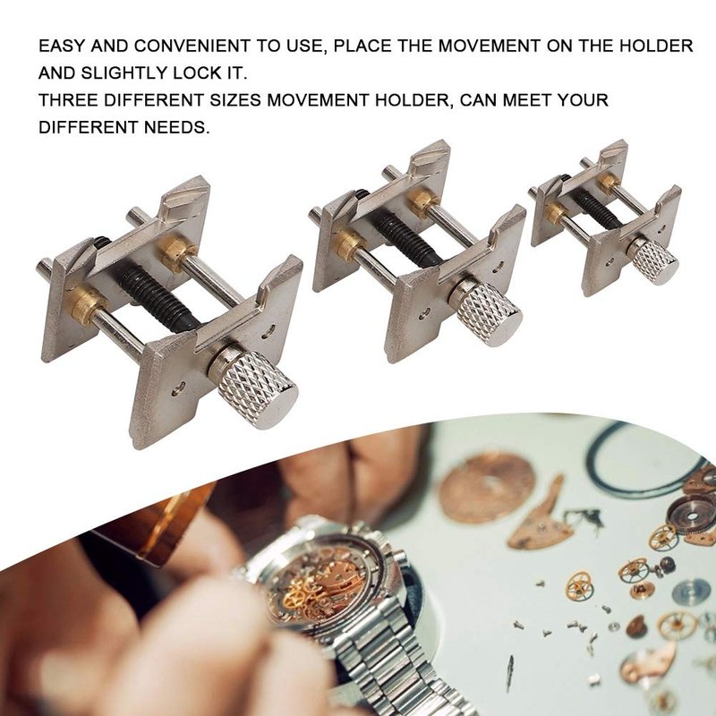3Pcs Watch Movement Holder Set, Metal Watch Movement Fixed Base Holder Metal Watch Movement Fixed Base Holder Accessories Repairing Tool for Watch Repair