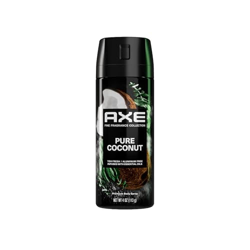 AXE Pure Coconut Deodorant Body Spray for Men - 72H Freshness & Odor Protection