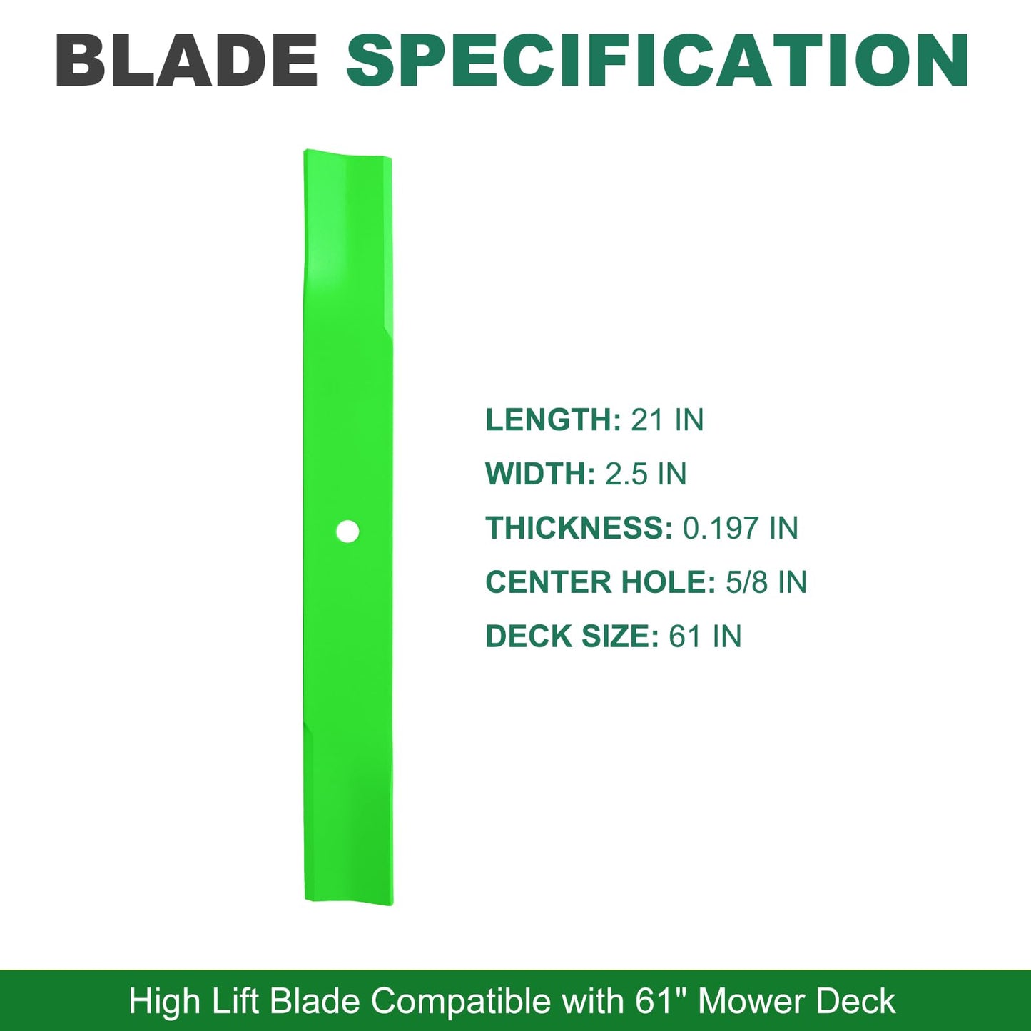 JSXDNWYJ High Lift Blade Set for Scag Ferris 61 inch Deck 48111 482879 1520842 Husqvarna 539101733