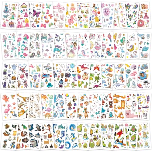 Zhtulck 600+ Kids Temporary Tattoos Set - Waterproof & Fun Designs