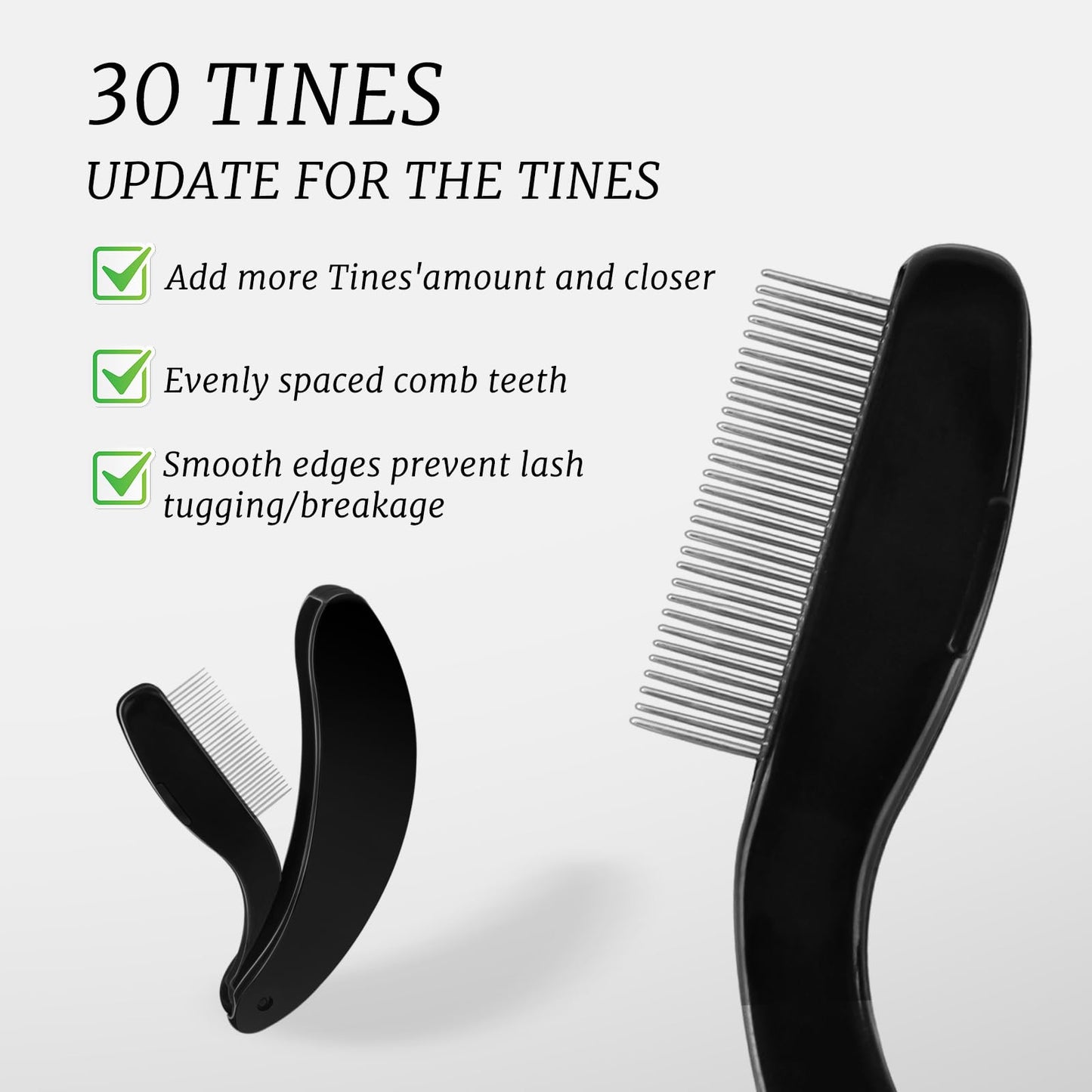 Eyelash Separator Tool, Foldable Eyelash Comb for Convenience, Black Plastic and Stainless Steel, Ideal for Daily Makeup to Remove Mascara Clumps