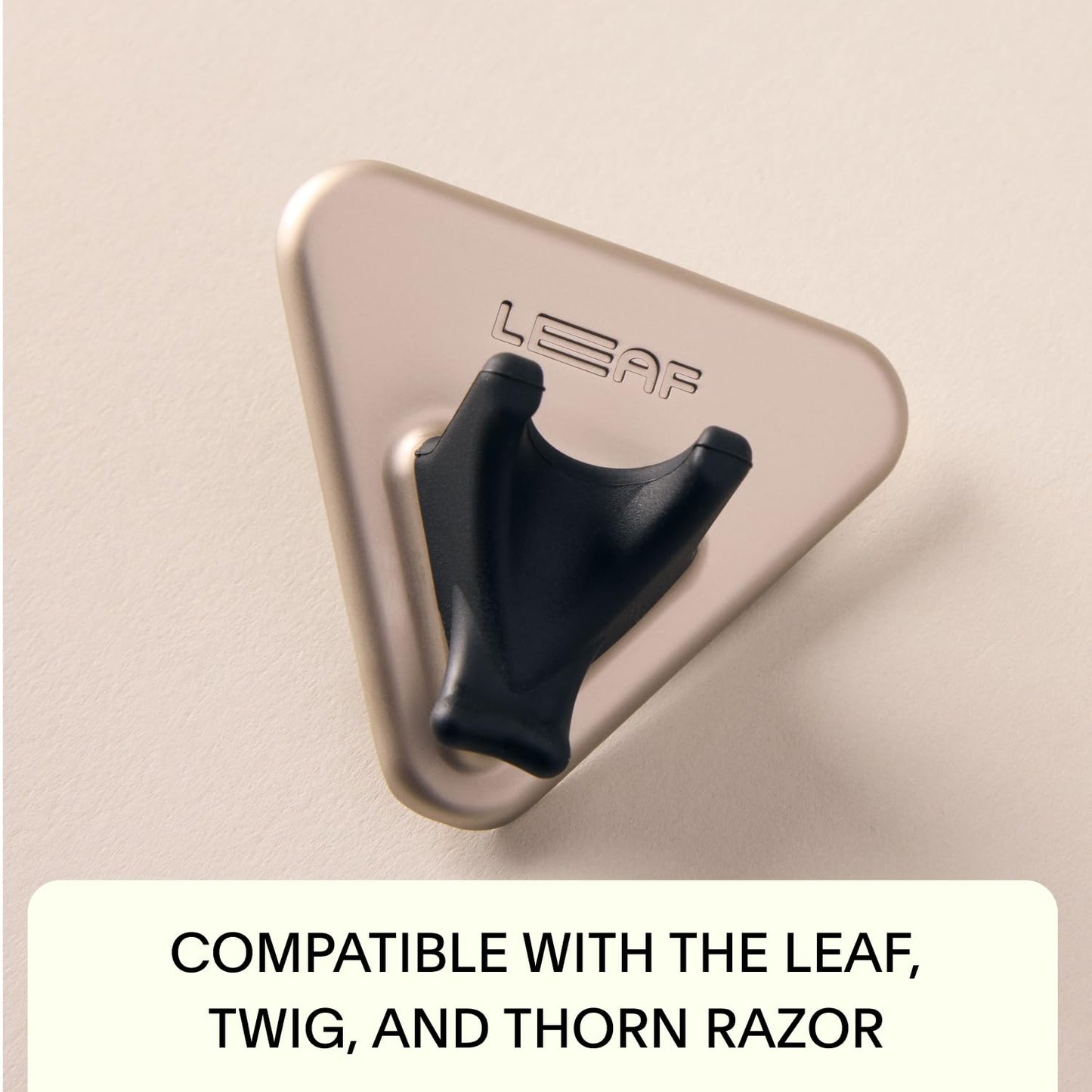 Leaf Shave | Shower Holder, Gold - Bathroom Adhesive Razor Wall Hook Compatible Only with The Leaf Razor, Twig Razor, and Thorn Razor