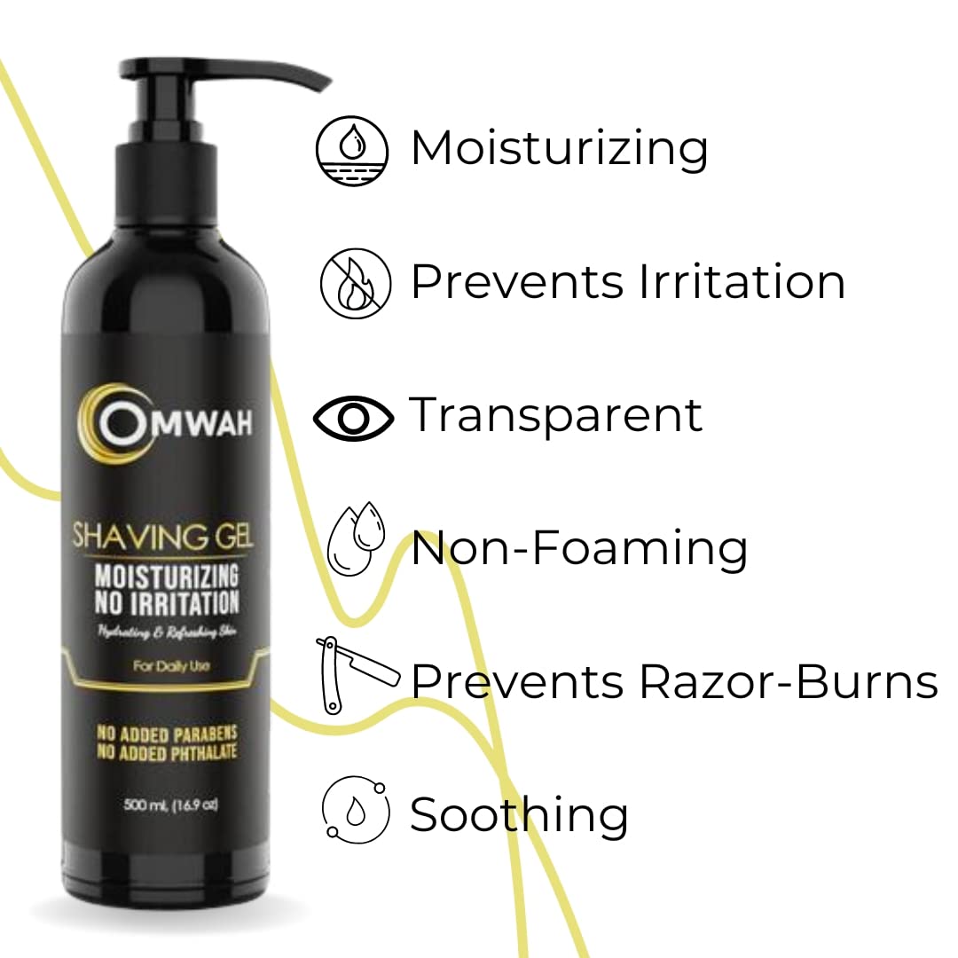 OMWAH Barber Shaving Gel Straight Razor Shave Gel (16.9 oz)