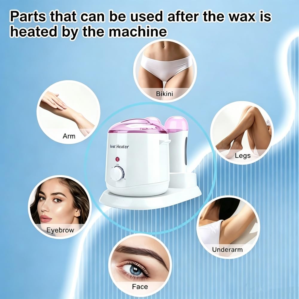 Wax Heater 3-in-1 800ml Adjustable Hair Removal Temperature Wax Melting Machine Professional Wax Warmer for Female and Male Leg and Body Hair Removal