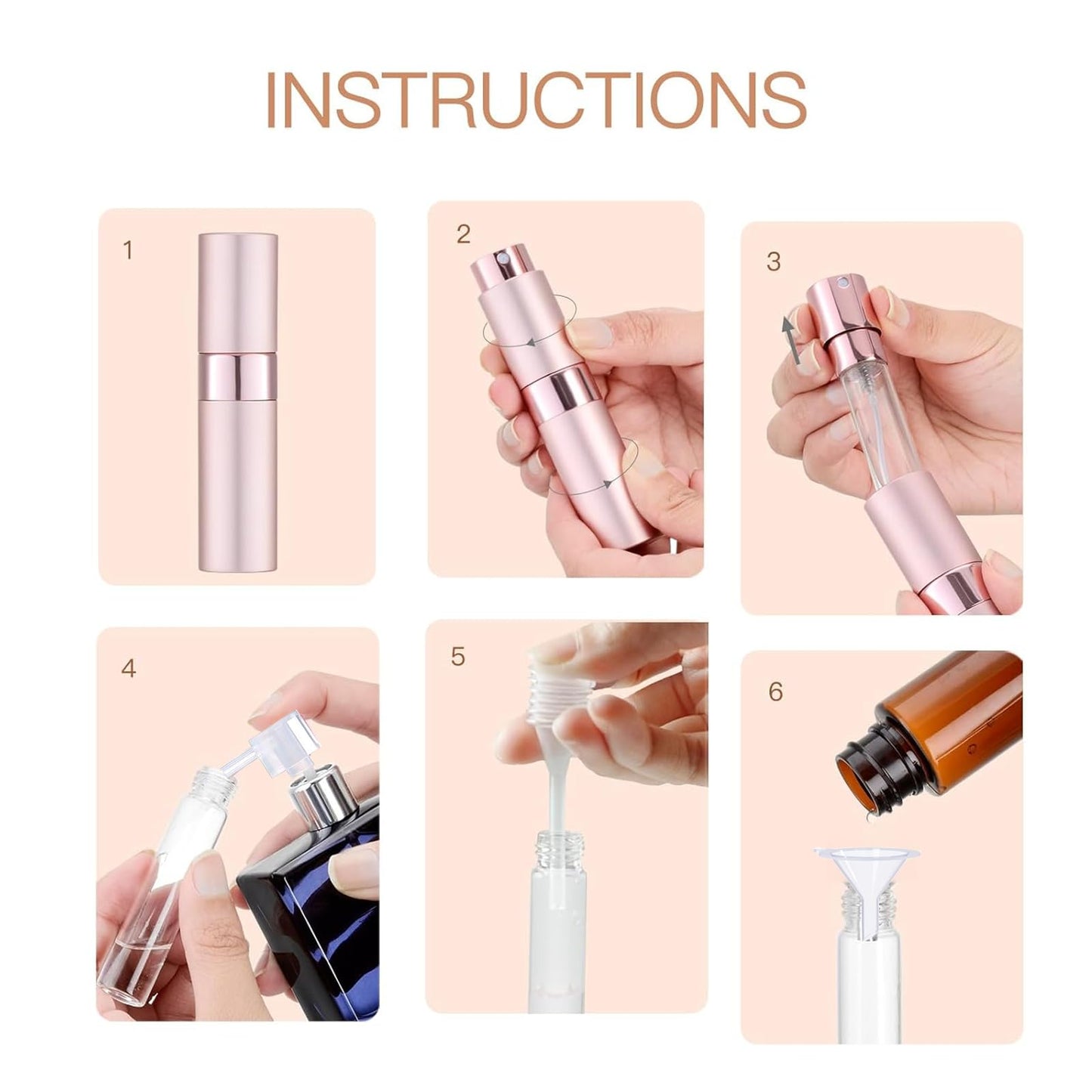 8ML Travel Perfume Bottle Refillable, Portable Fragrance Decant Dispenser