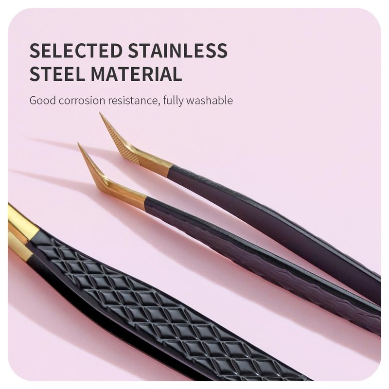 ANNAFRIS Lash Tweezers for Eyelash Extensions,Precision Fiber Tip for Volume Eyelash Extensions,Lash Extension Tweezers for Easy Application and Removal-A05