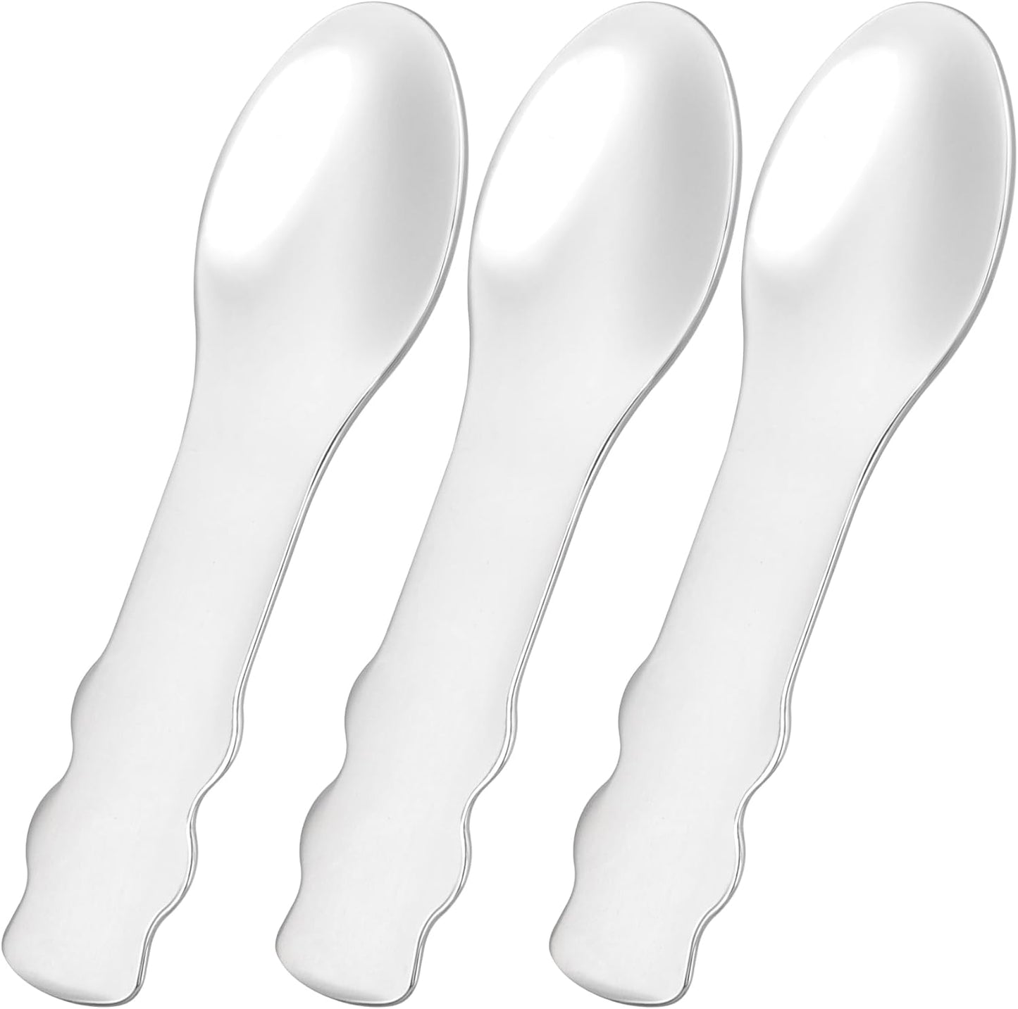 Pndeyo Mini Stainless Steel Makeup Spatula Set - 3 Reusable Cream Applicators for Skincare | 2.87x0.49in Silver Tools