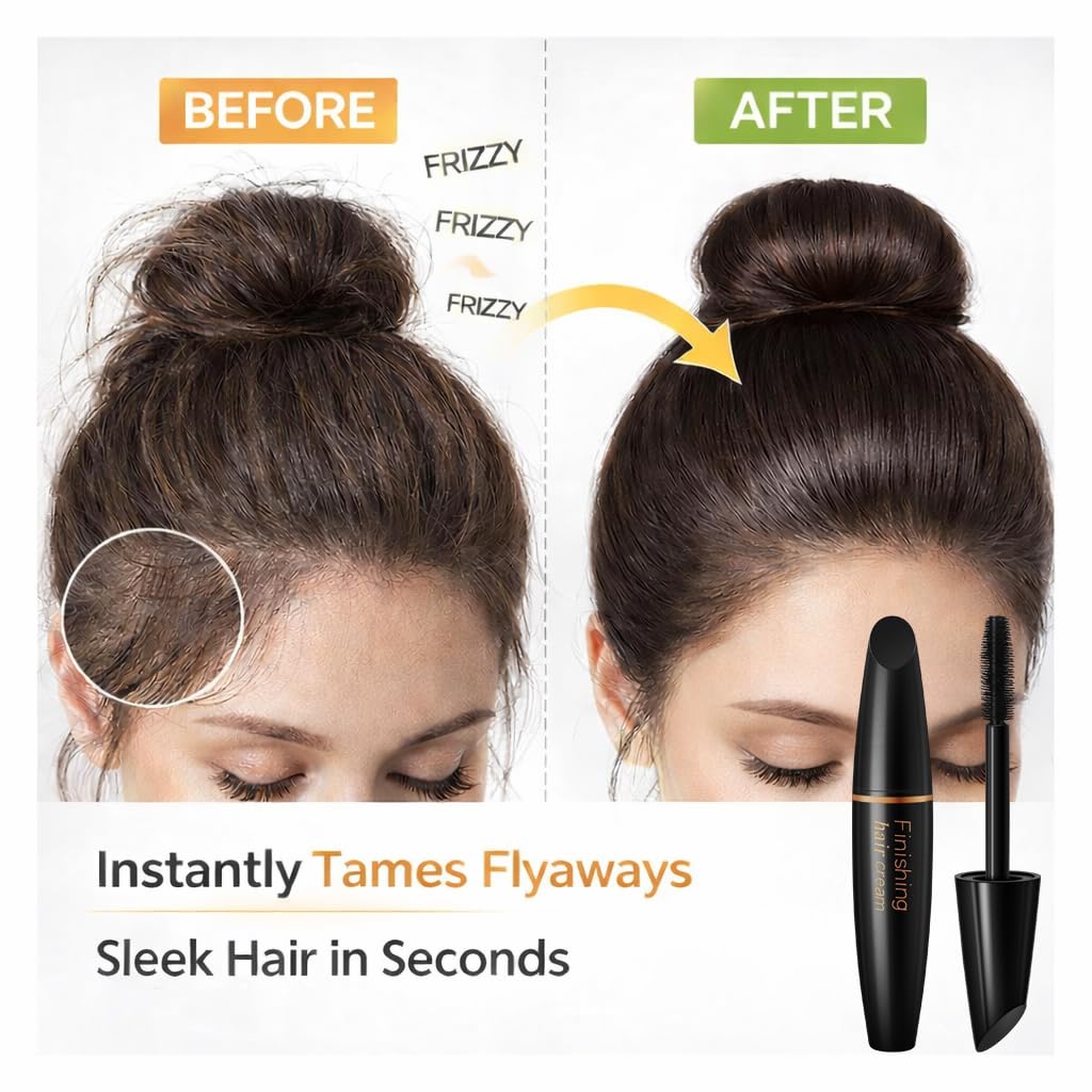 BestLand 2 Pcs Hair Finishing Stick, Hair Mascara Flyaway Hair Tamer Stick, Refreshing Not Greasy Feel Shaping Gel, Wax Fixer for Bangs, Edges, Frizz and Baby Hairs Control, Slick Back Hair Product