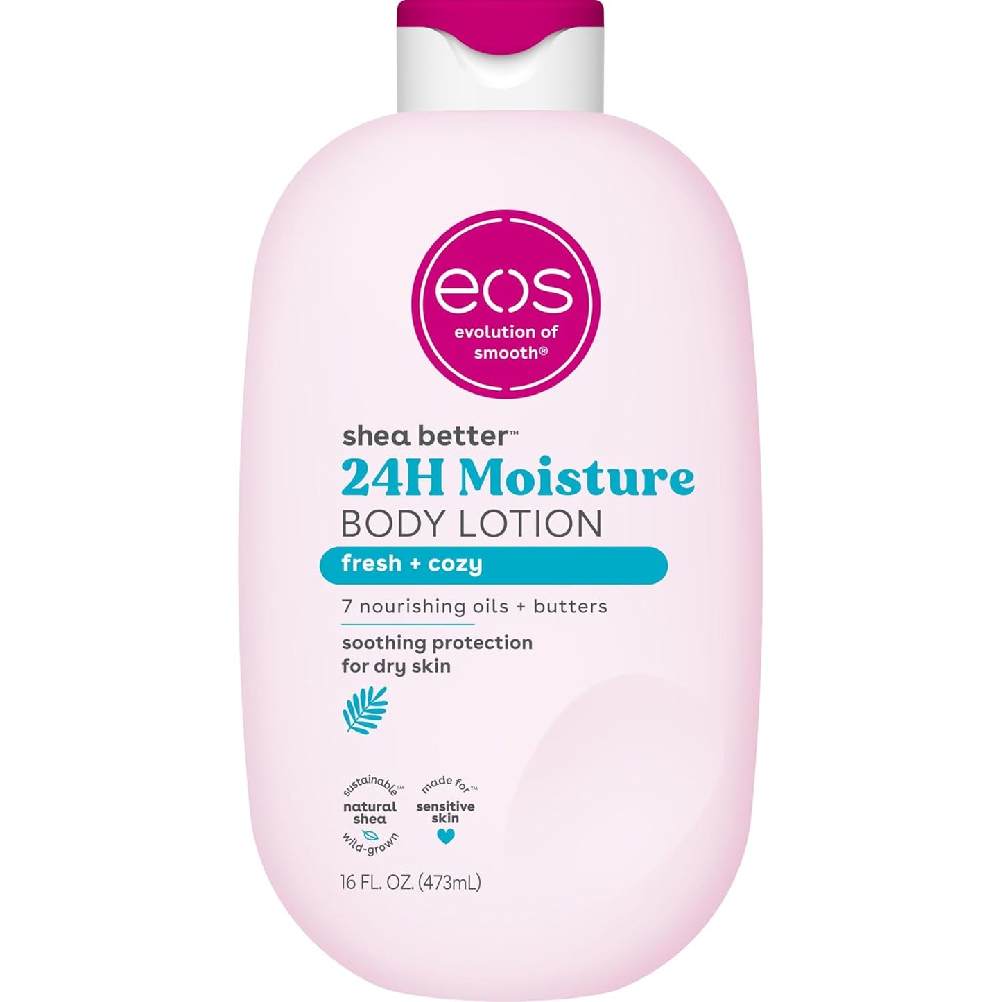 Eos Shea Better Body Lotion - Vanilla Cashmere, 24-Hour Moisture, Lightweight & Non-Greasy | 16 fl oz