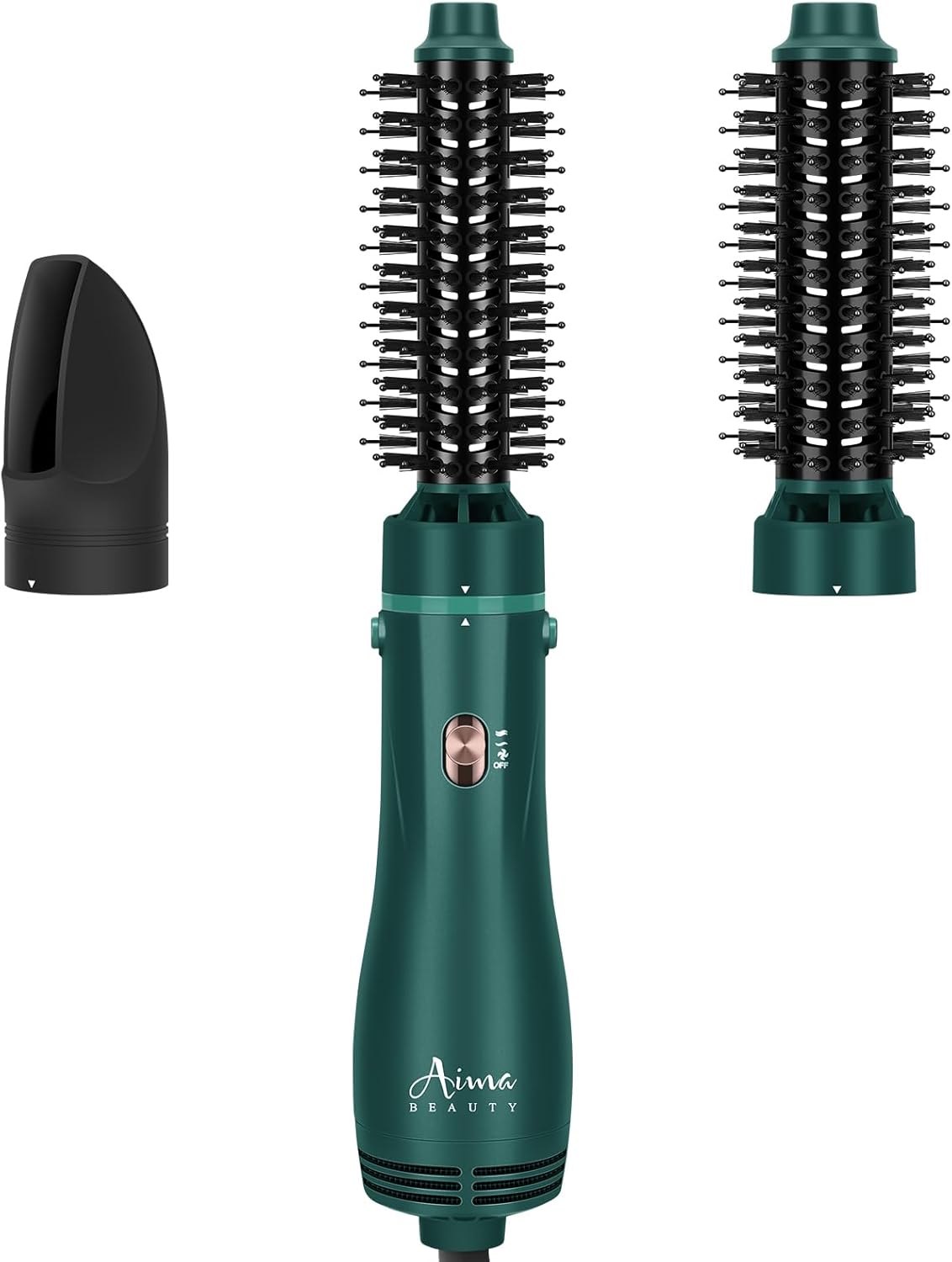 Aima Beauty Blow Dryer Brush Set - 4-in-1 Ionic Round Brush for Shine, Smoothness & Volume | Interchangeable 1” & 1.25” Barrels, Pink