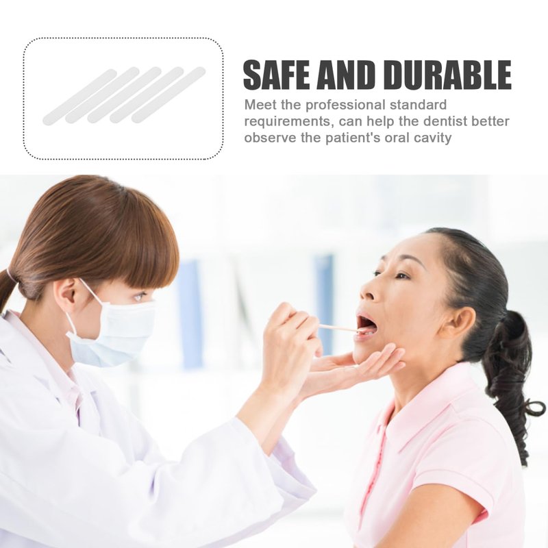 PLAFOPE Professional Tongue Depressors 75 Pcs White Plastic Tongue Sticks 5.70 Inch for Oral Cavity Examination and Laboratory Stirring Lightweight Flexible Medical Supplies