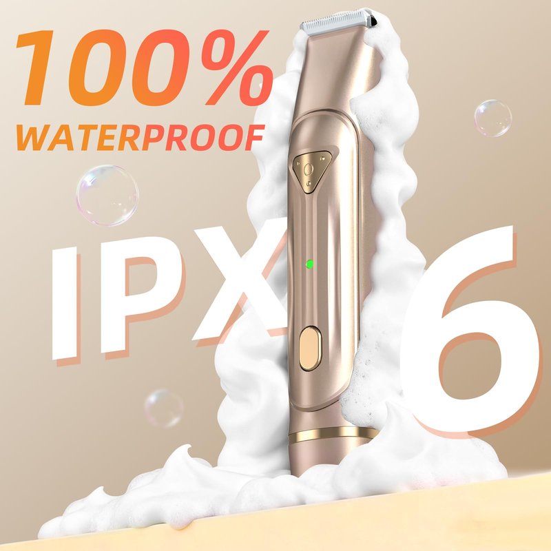 Bikini Shaver - Electric Bikini Trimmer for Women, 2-in-1 Waterproof Shaver (Light Gold)
