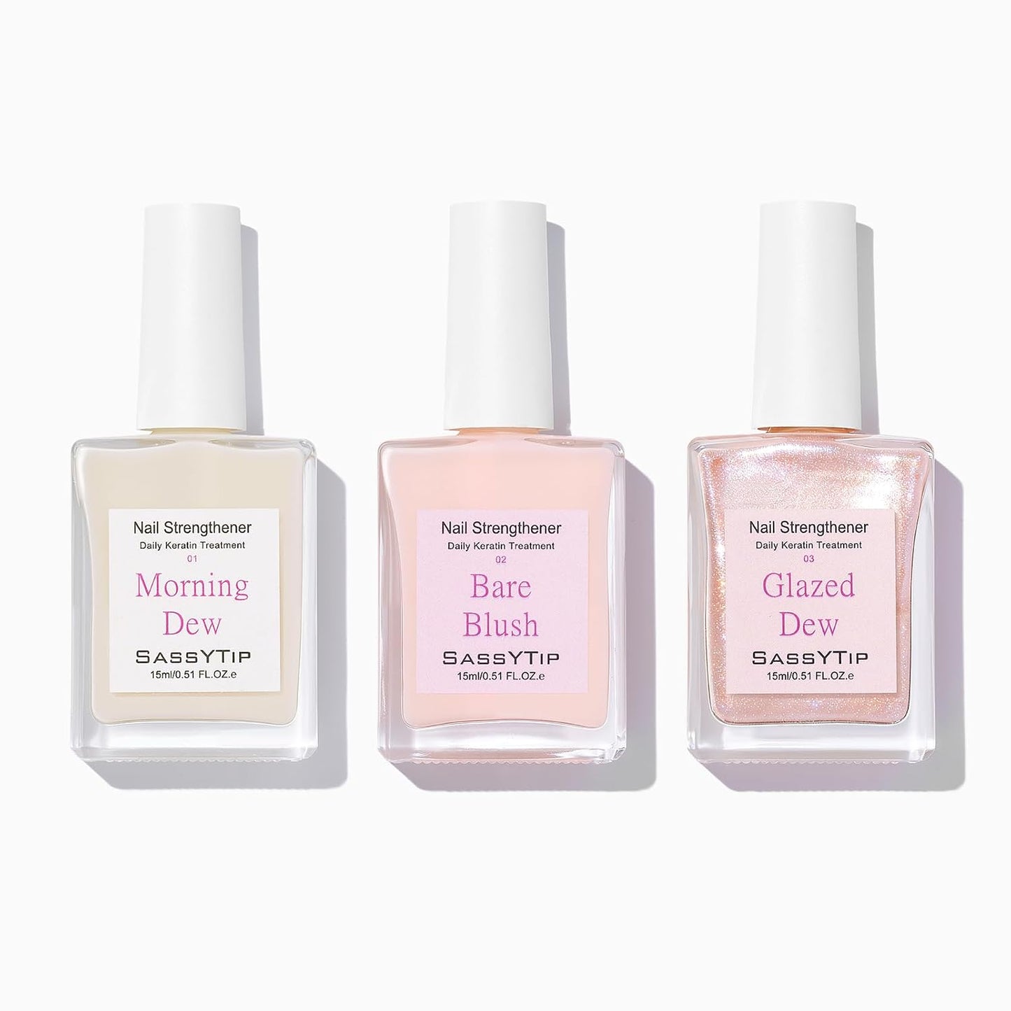 Nail Strengthener for Damaged Nails - Keratin Hardener & Growth Treatment | Jojoba Oil, 15ml (Nude)