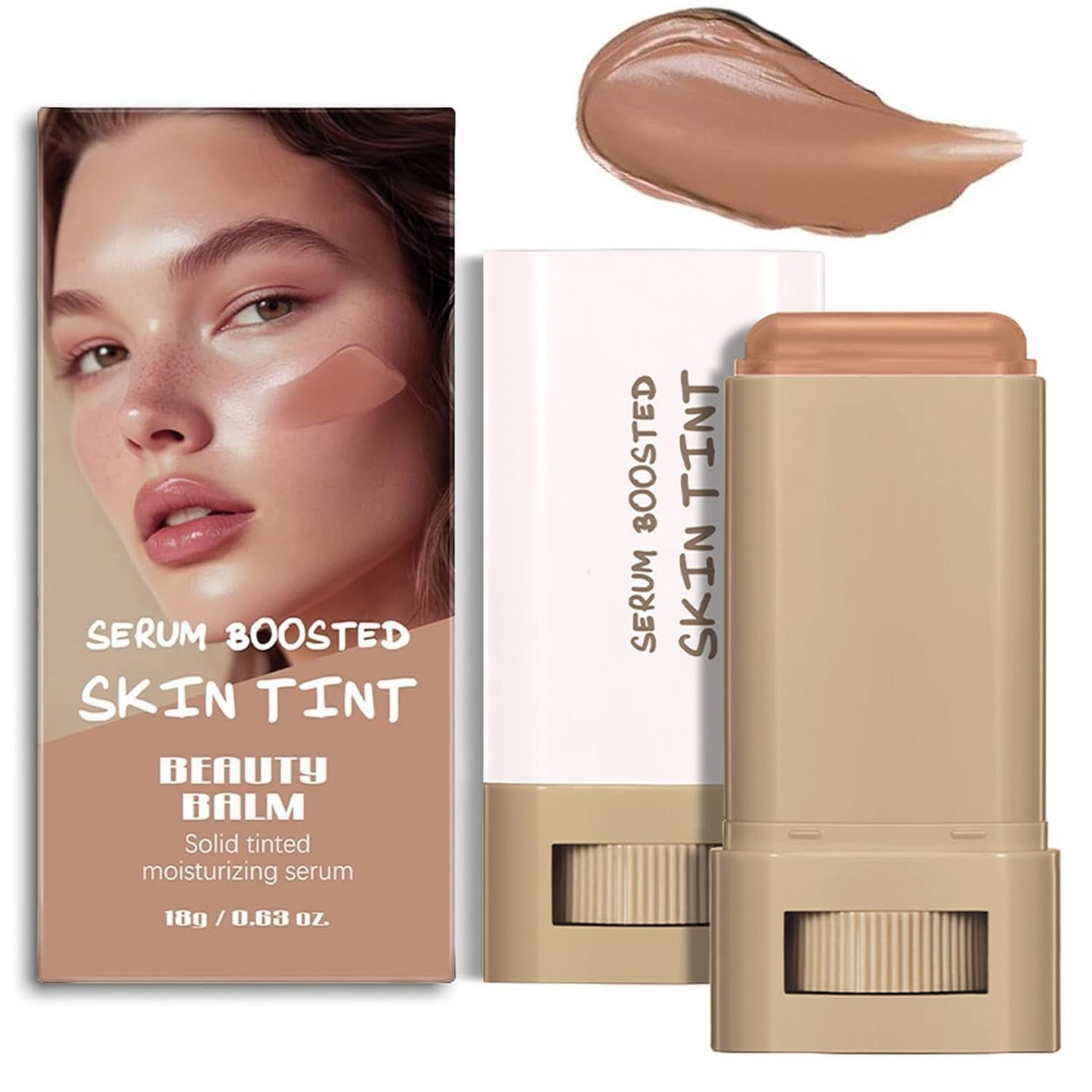 Foundation Stick - Tinted Moisturizer & Beauty Balm Serum for Black Women | Buildable Coverage, Natural Finish, All-Day Wear (#06)