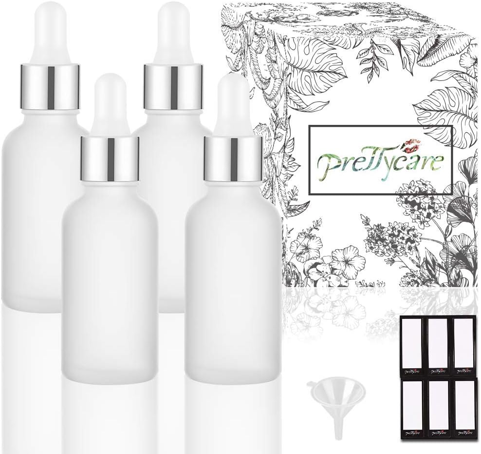 Glass Eye Dropper Bottles - 24 Pack 0.5oz Amber Leakproof Bottles with Golden Caps | Perfect for Essential Oils, Tinctures, Travel