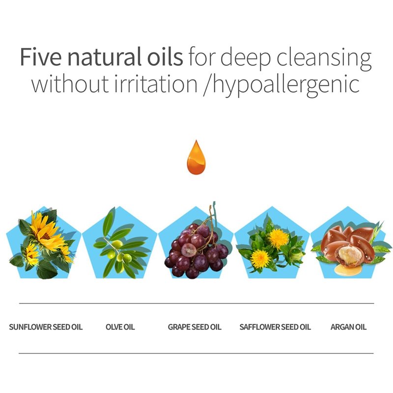 Deep Cleansing Oil - Gentle Face Oil Cleanser for Sensitive Skin | Removes Makeup & Clogs Pores | 10.1 fl. oz. (300 ml)