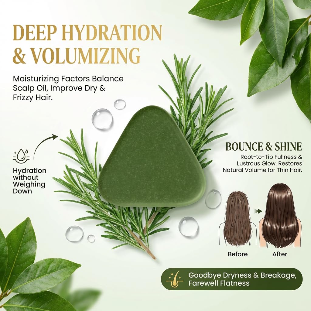 yoracare Korean Scalp Revival Bar, Shampoo Nourishing Repair Damaged Hair, Herbal Shampoo Bar for Thinning Hair, Solid Shampoo with Ginseng Biotin Rice Water, Deep Cleansing Dandruff Control