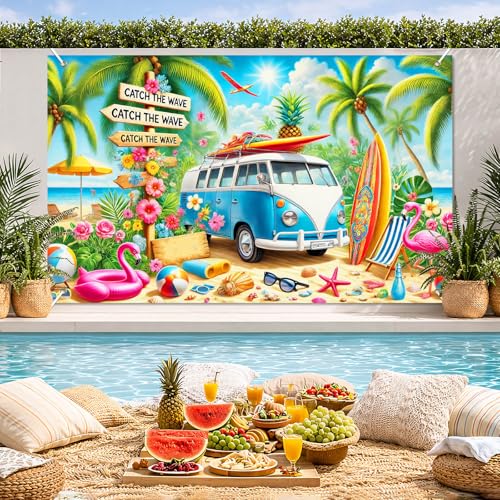 BlissYard Hawaiian Beach Party Banner - 71x43 Inch Tropical Decor