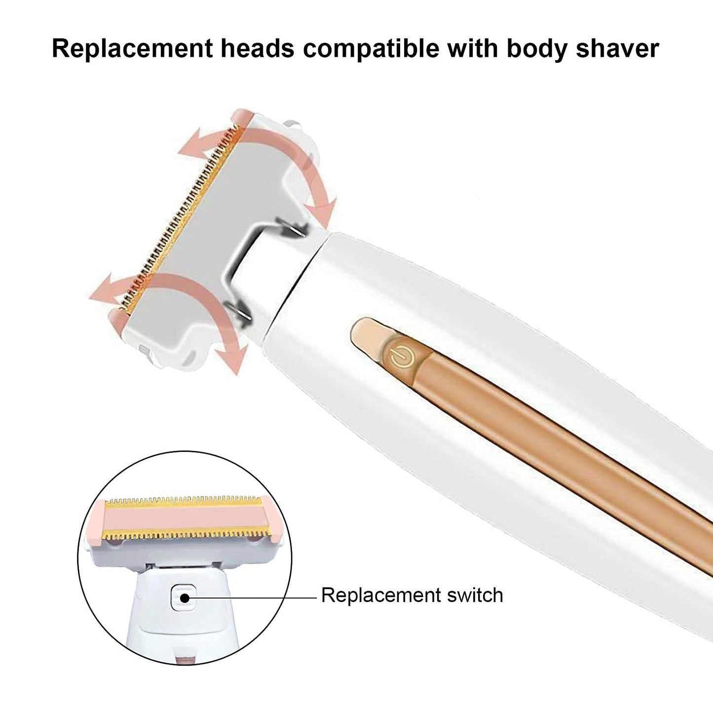 2PCS LinMei Razor Replacement Heads Compatible for Finishing Touch Flawless Body Rechargeable Ladies Shaver and Trimmer with 2 Cleaning Brush