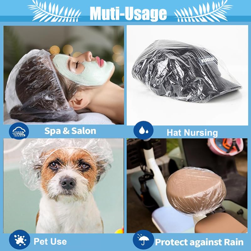 Waterproof Disposable Shower Caps - Large Elastic Hair Bath Caps for Travel, Spa & Salon | 50pcs, 20in