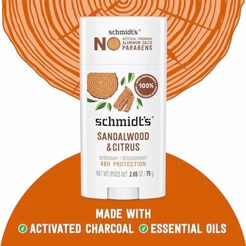 Schmidt's Aluminum-Free Natural Deodorant, Sandalwood & Citrus, 2.65 oz, 2 ct